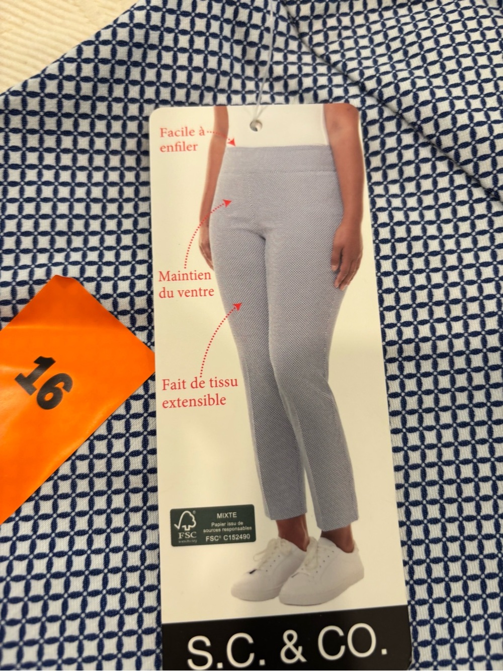Women’s Blue Patterned Stretch Pants